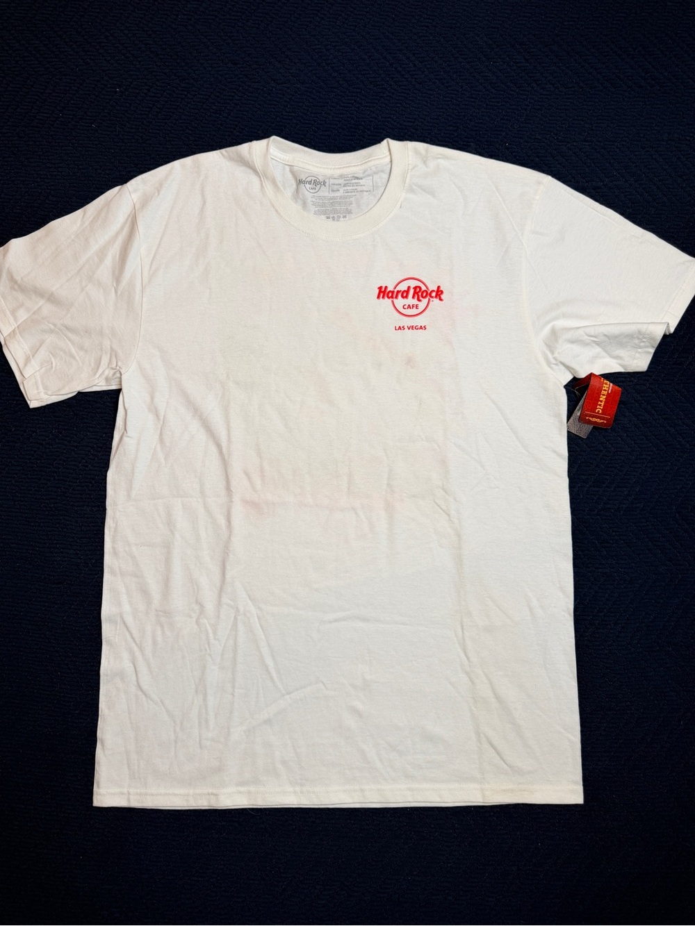 Hard Rock Cafe White Tee with Red Las Vegas Logo - Men's Short Sleeve